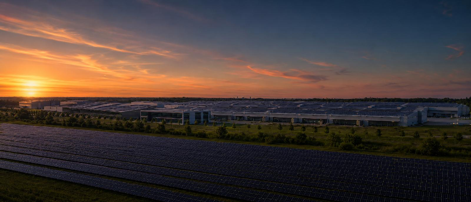 GCS Solar Valley bei Sonnenuntergang